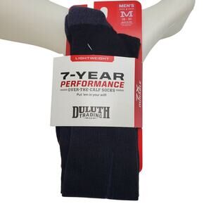 Duluth Trading 7 Year Socks Over the Calf Black Med 8-9 Lightweight Performance